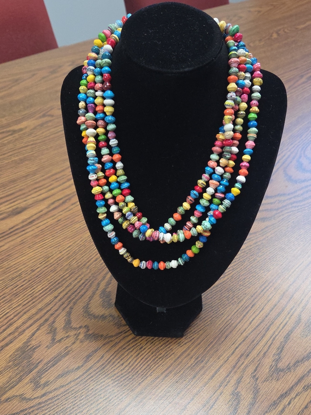 Noonday Collection Colorful Multi-Strand Paper Bead Necklace